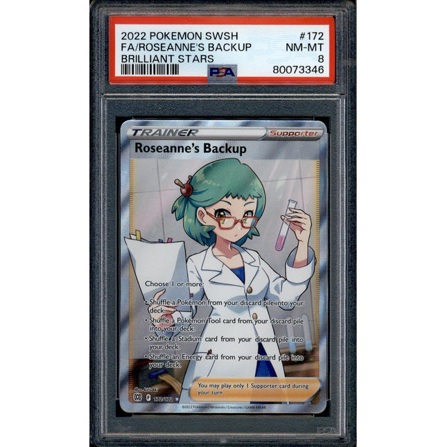 Roseanne's Backup - 172/172 - PSA 8 - Full Art - Brilliant Stars - Pokemon - 73346