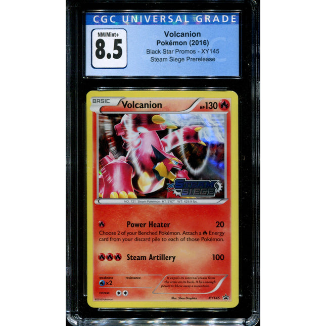 Volcanion - XY145 - CGC 8.5 - Black Star Promos - Steam Siege Prerelease - Pokemon - 48401