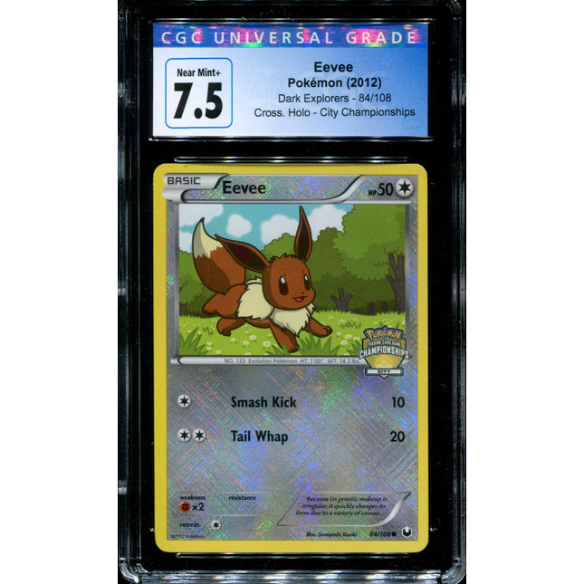 Eevee - 84/108 - CGC 7.5 - City Championship - Dark Explorers - Pokemon - 54166