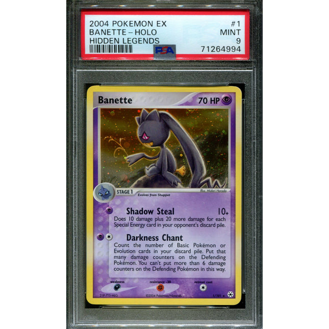 Banette - 1/101 - PSA 9 - Holo - Hidden Legends - Pokemon - 64994