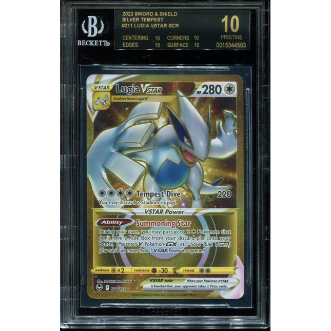 Lugia Vstar - 211/195 - BGS 10 Black Label - Secret Rare - Silver Tempest - Pokemon - 44583