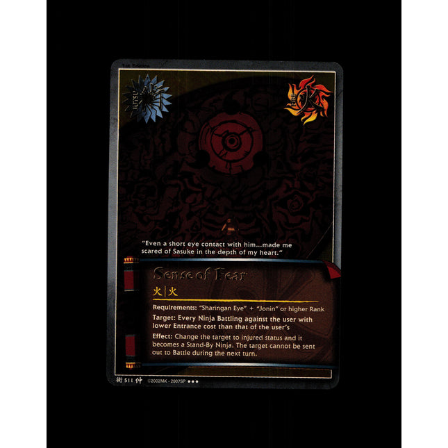 Sense of Fear - 511 - NM - 1st Edition - Foil - Naruto CCG - D4-257