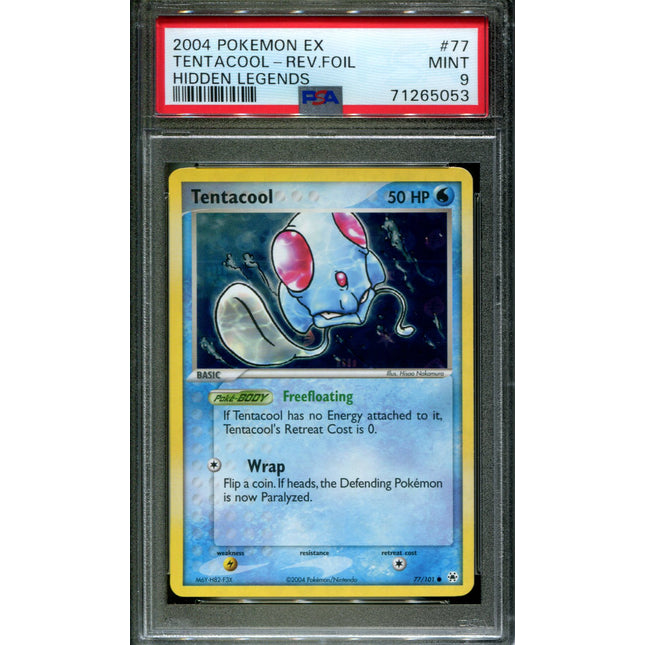 Tentacool - 77/101 - PSA 9 - Reverse Holo - Hidden Legends - Pokemon - 65053