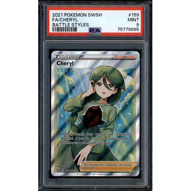 Cheryl - 159/163 - PSA 9 - Full Art - Battle Styles - Pokemon - 79995