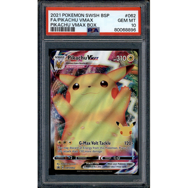 Pikachu Vmax - SWSH062 - PSA 10 - Full Art - Promo - Pokemon - 68896