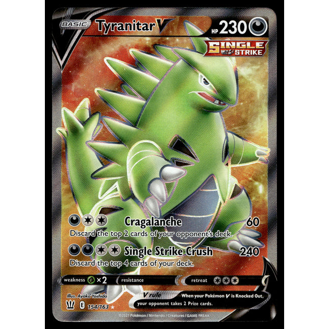 Tyranitar V - 154/163 - NM - Full Art - Battle Styles - Pokemon - A9-104