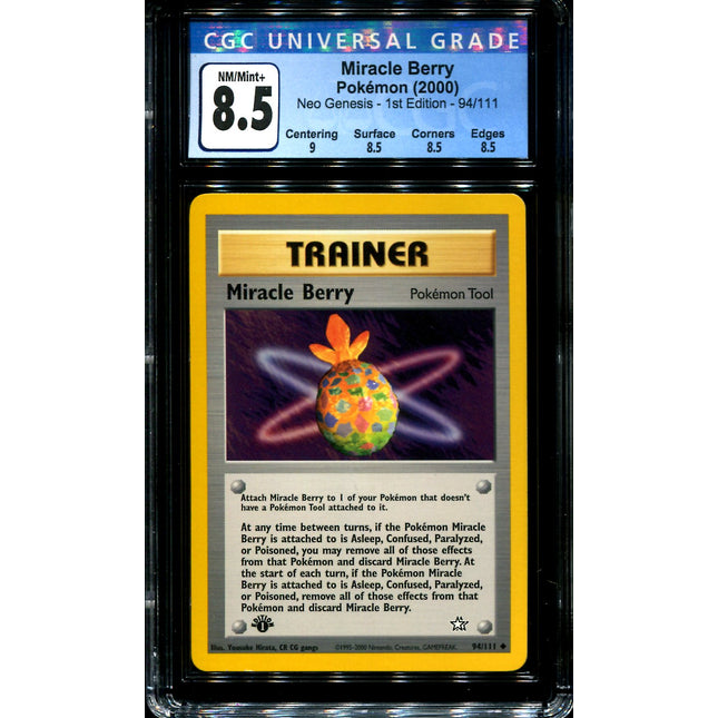 Miracle Berry - 94/111 - CGC 8.5 - 1st Edition - Neo Genesis - Pokemon - 72150
