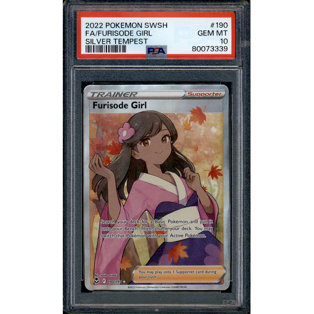 Furisode Girl - 190/195 - PSA 10 - Full Art - Silver Tempest - Pokemon - 73339