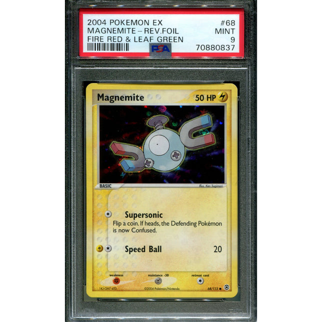 Magnemite - 68/112 - PSA 9 - Reverse Holo - FRLG - Pokemon - 80837