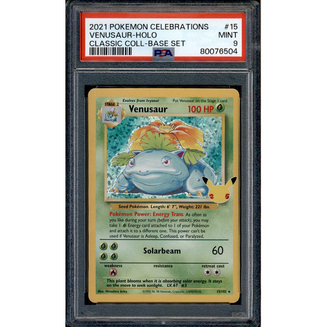 Venusaur - 15/102 - PSA 9 - Holo - Celebrations - Pokemon - 76504