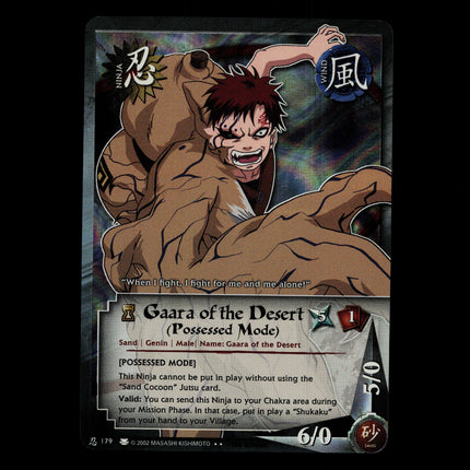 Gaara of the Desert (Possessed Mode) - 179 - NM - 1st Edition - Foil - Naruto CCG - D4-170