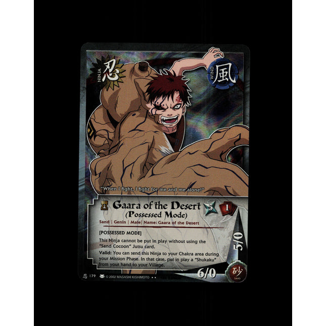 Gaara of the Desert (Possessed Mode) - 179 - NM - 1st Edition - Foil - Naruto CCG - D4-170