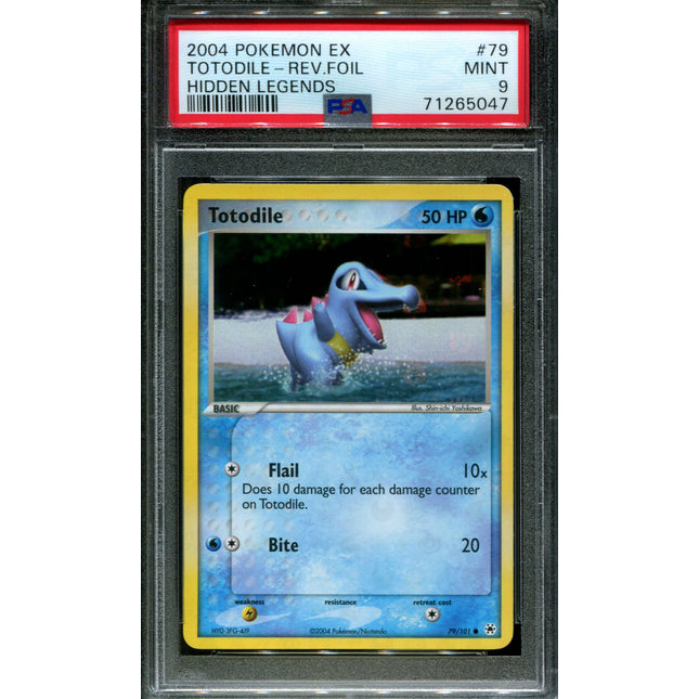 Totodile - 79/101 - PSA 9 - Reverse Holo - Hidden Legends - Pokemon - 65047