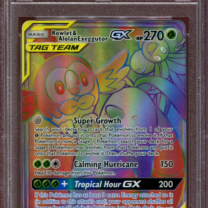 Rowlet & Alolan Exeggutor GX - Hyper Rare - Unified Minds - 237/236 - PSA 10