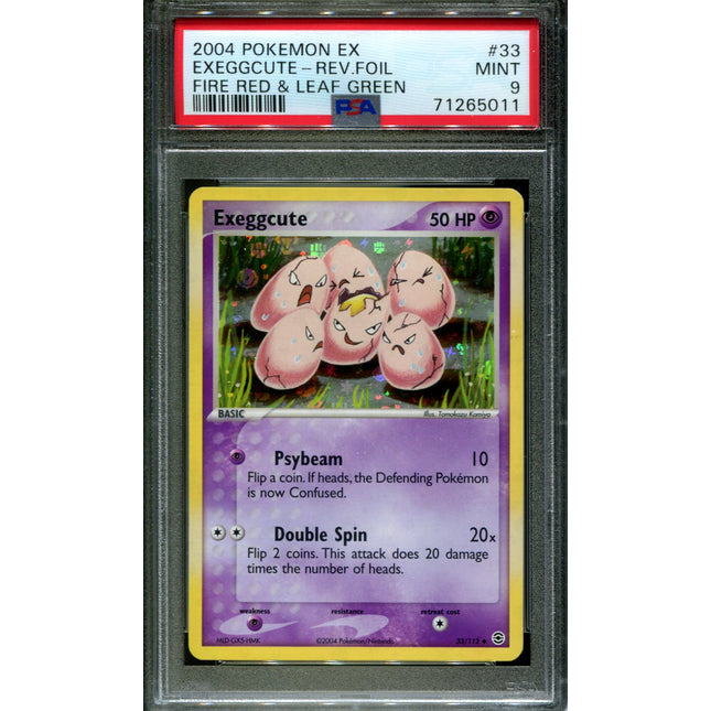 Exeggcute - 33/112 - PSA 9 - Reverse Holo - FRLG - Pokemon - 65011