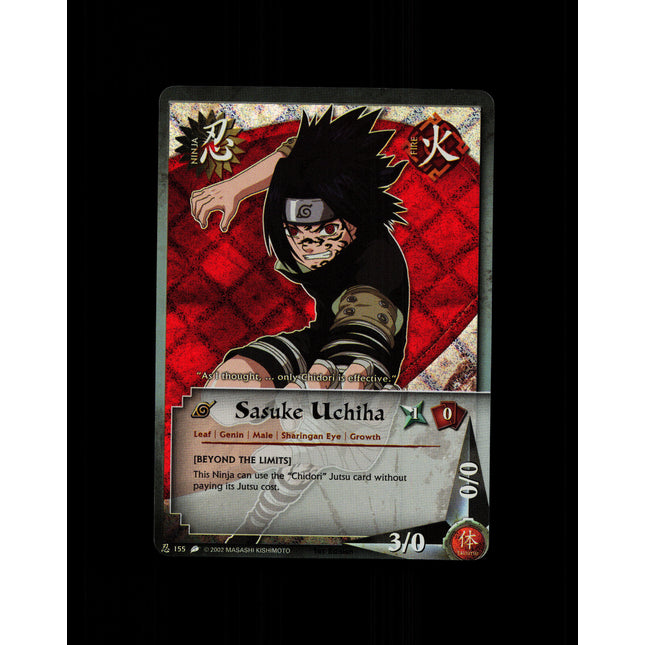 Sasuke Uchiha - 155 - NM - 1st Edition - Diamond Foil - Naruto CCG - D4-81