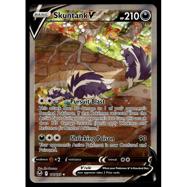 Skuntank V - 181/195 - NM - Alt Art - Silver Tempest - Pokemon - A9-119