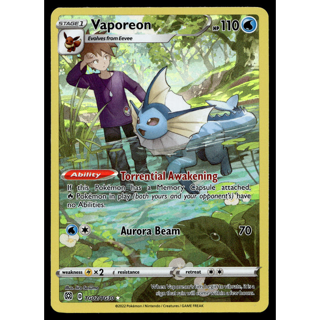 Vaporeon - TG02/TG30 - NM - Full Art - Brilliant Stars - Pokemon - A6-22