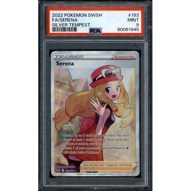 Serena - 193/195 - PSA 9 - Full Art - Silver Tempest - Pokemon - 61945