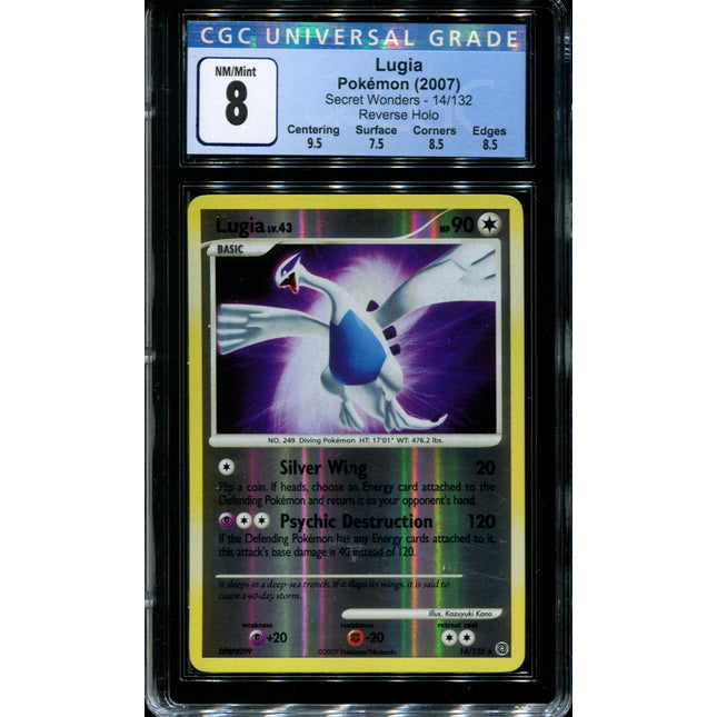Lugia - 14/132 - CGC 8 - Reverse Holo - Secret Wonders - 36703