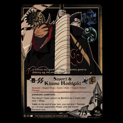 Sasori & Kisame Hoshigaki - 501 - NM - 1st Edition - Foil - Naruto CCG - D4-158