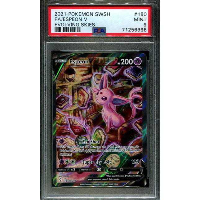 Espeon V - 180/203 - PSA 9 - Alt Art - Evolving Skies - Pokemon - 56996