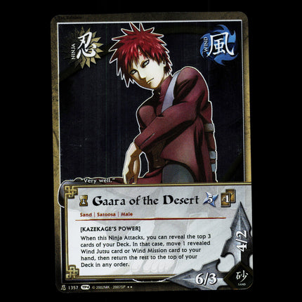 Gaara of the Desert - 1357 - NM - 1st Edition Foil - TP4 - Naruto CCG - D4-185