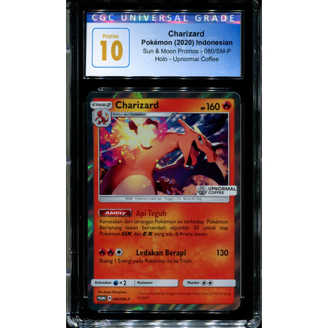 Charizard - 080/SM-P - CGC 10 - Sun & Moon Promos - Indonesian - Upnormal Coffee - Pokemon - 94125