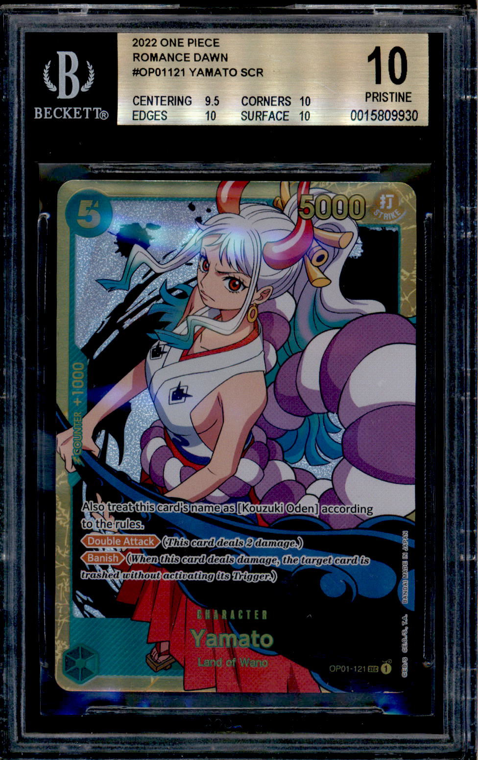 Yamato - OP01-121 - BGS 10 - Secret Rare - Romance Dawn - One Piece