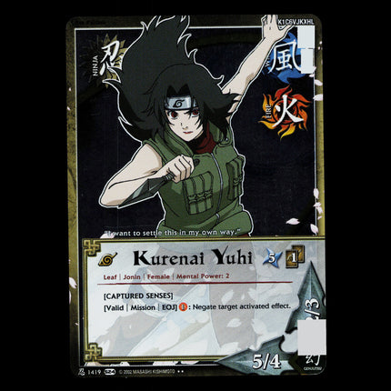 Kurenai Yuhi - 1419 - NM - 1st Edition - Foil - Naruto CCG - D3-65