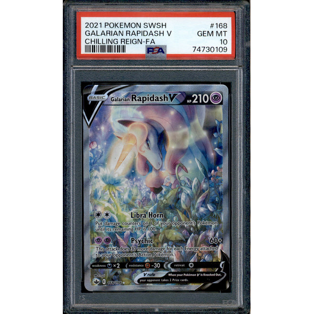 Galarian Rapidash V - 168/198 - PSA 10 - Alt Art - Chilling Reign - Pokemon - 30109
