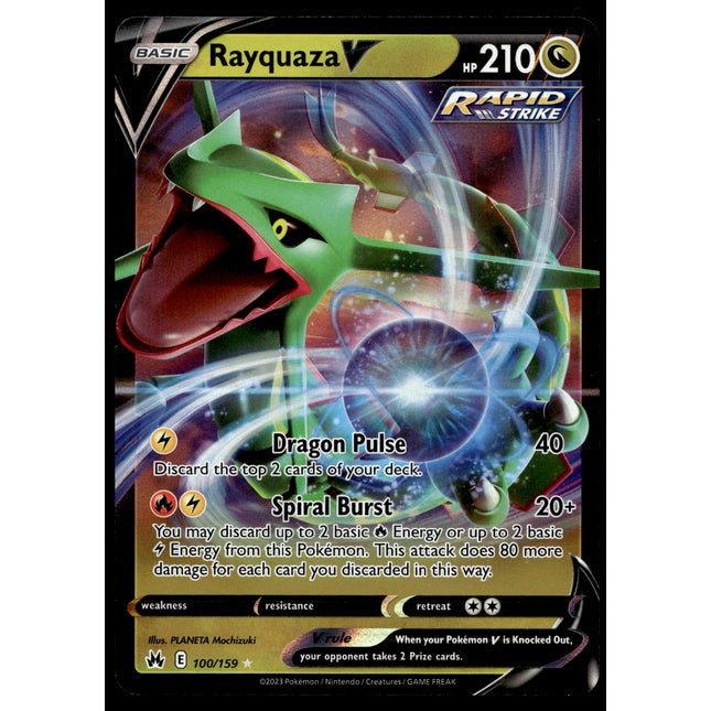 Rayquaza V - 100/159 - NM - Ultra Rare - Crown Zenith - Pokemon - A9-1