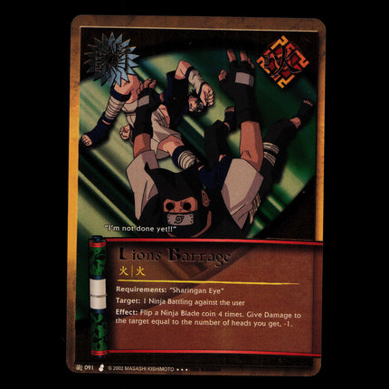 Lions Barrage - 091 - NM - 1st Edition - Foil - Naruto CCG - D4-340
