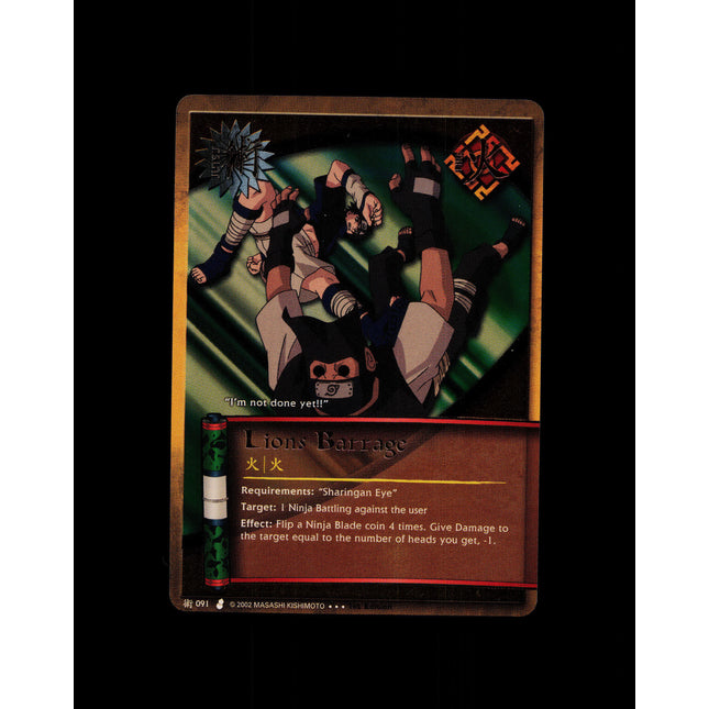 Lions Barrage - 091 - NM - 1st Edition - Foil - Naruto CCG - D4-340