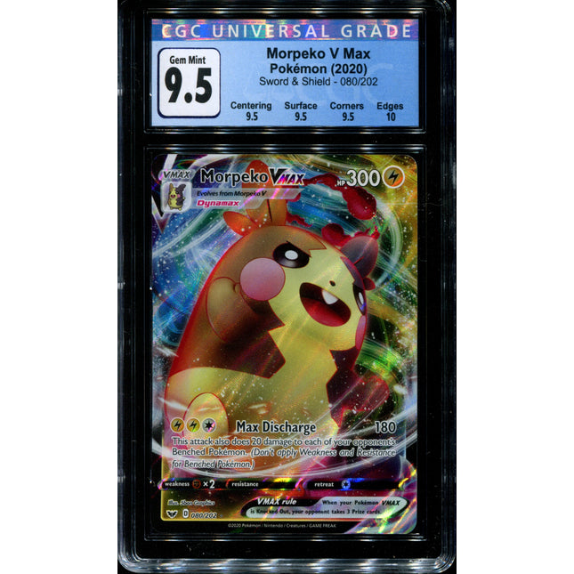 Morpeko Vmax - 080/202 - CGC 9.5 Gem Mint - Sword & Shield - 02322