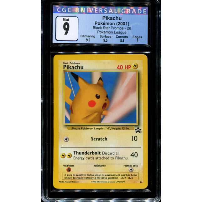 Pikachu - 26 - CGC 9 Mint - Black Star Promo - 36339