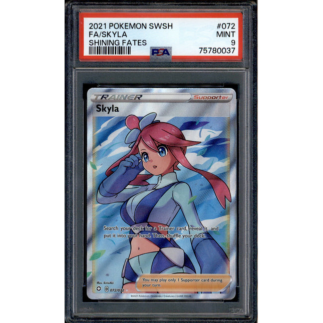Skyla - 072/072 - PSA 9 - Full Art - Shining Fates - Pokemon - 80037