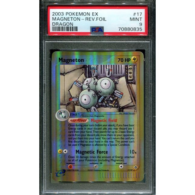 Magneton - 17/97 - PSA 9 - Reverse Holo - Dragon - Pokemon - 80835