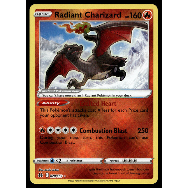 Radiant Charizard - 020/159 - NM - Ultra Rare - Crown Zenith - Pokemon - A7-57