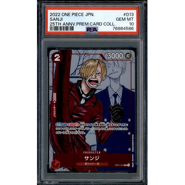 Sanji - OP01-013 - PSA 10 - Alt Art Japanese - 25th - One Piece - 64586