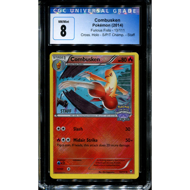 Combusken - 13/111 - CGC 8 - Furious Fists - State Championship Staff - Pokemon - 94035