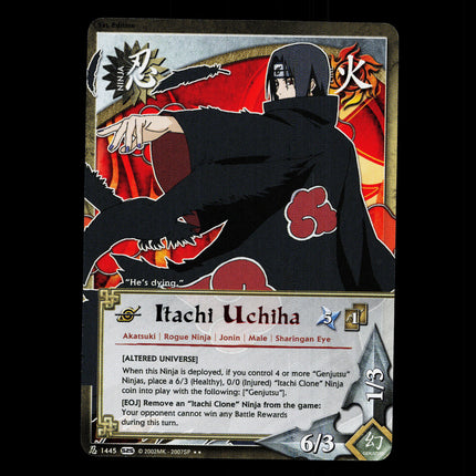 Itachi Uchiha - 1445 - NM - 1st Edition Rare - S25 - Naruto CCG - D4-147