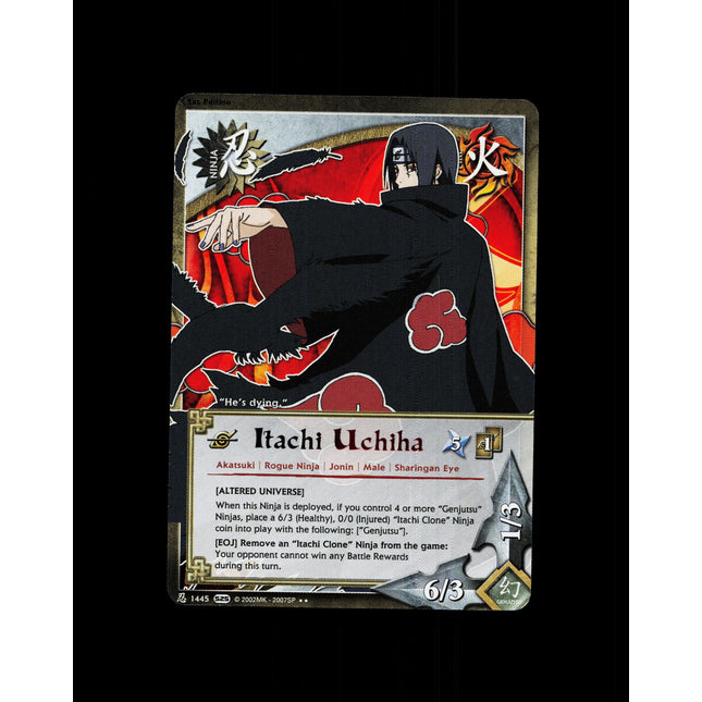 Itachi Uchiha - 1445 - NM - 1st Edition Rare - S25 - Naruto CCG - D4-147
