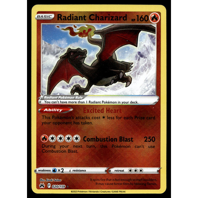 Radiant Charizard - 020/159 - NM - Ultra Rare - Crown Zenith - Pokemon - A7-71