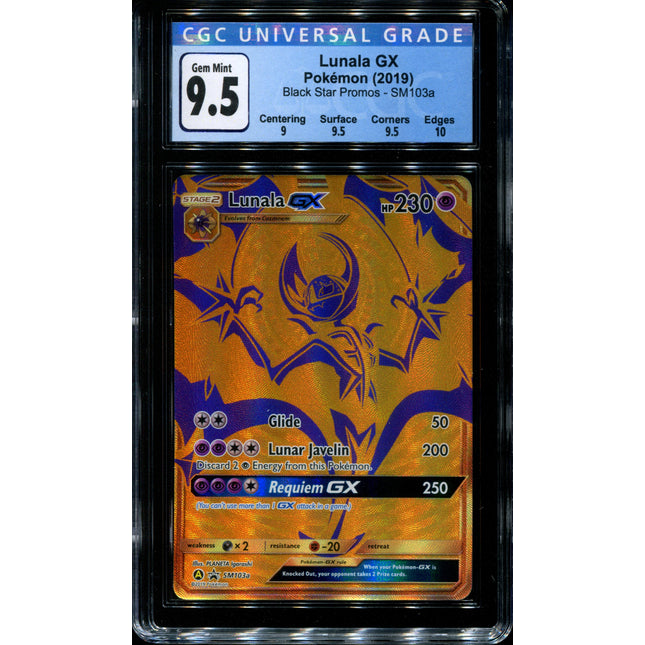 PSA 10 LUNALA GX SM103a Gold Hidden Fates Promo Pokémon Card GEM MINT
