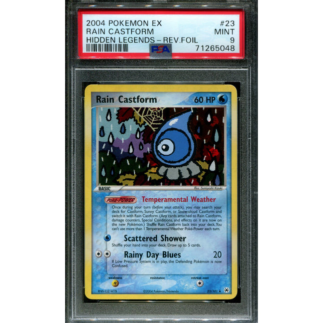 Rain Castform - 23/101 - PSA 9 - Reverse Holo - Hidden Legends - Pokemon - 65048