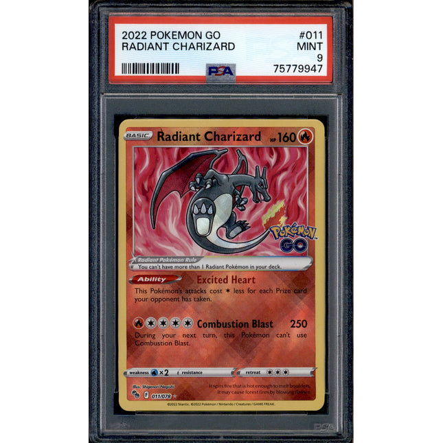 Radiant Charizard - 011/078 - PSA 9 - Ultra Rare - Pokemon GO - Pokemon - 79947