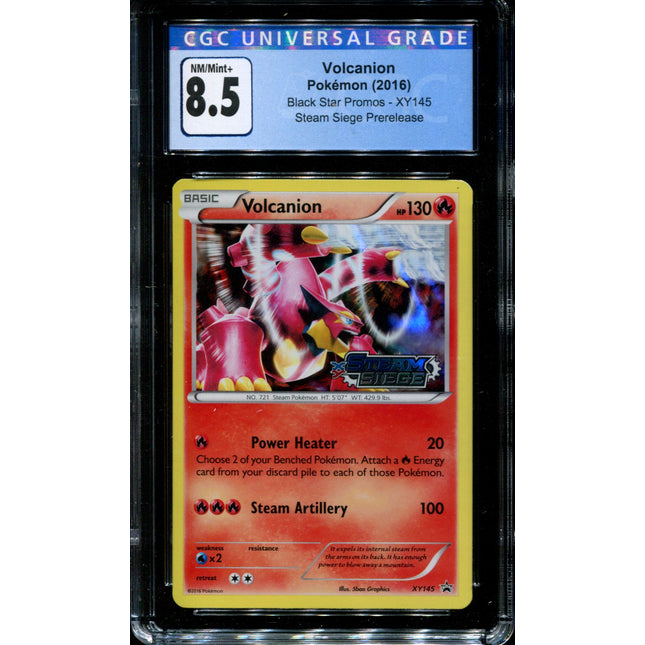 Volcanion - XY145 - CGC 8.5 - Black Star Promos - Steam Siege Prerelease - Pokemon - 48403