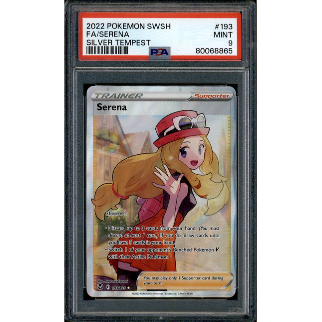 Serena - 193/195 - PSA 9 - Full Art - Silver Tempest - Pokemon - 68865