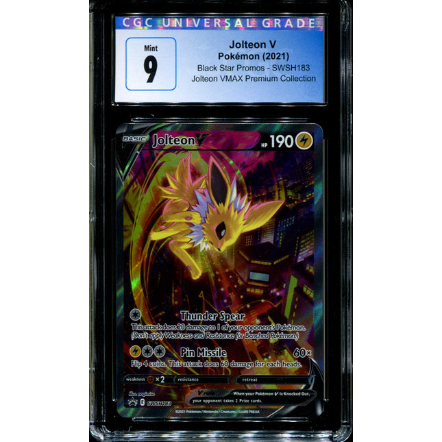 Jolteon V - SWSH183 - CGC 9 - Black Star Promos - Alternate Art - Pokemon - 92324
